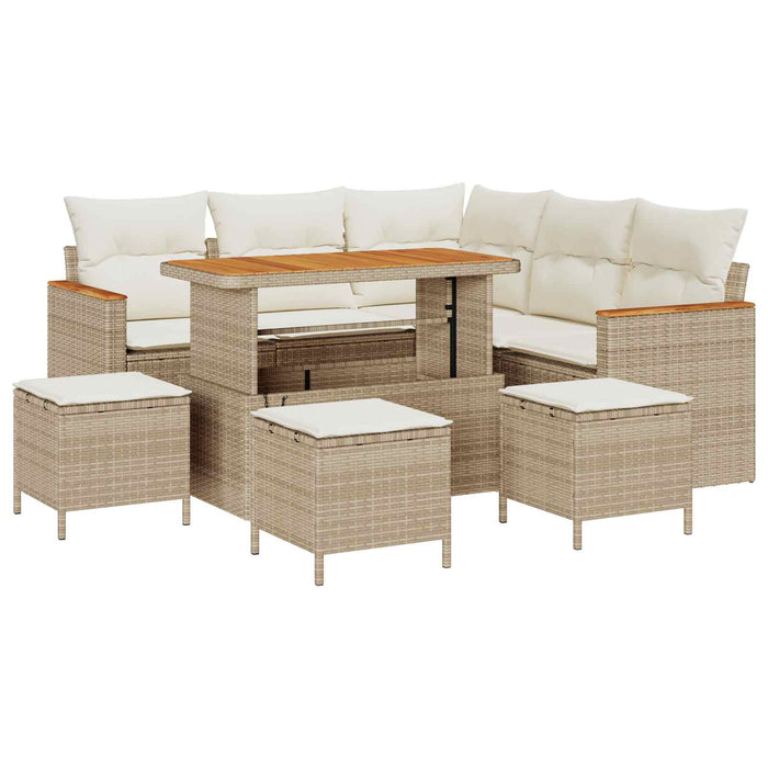Set de canapele pentru grădină 9 pcs Bej poliratan - WALTI WALTI