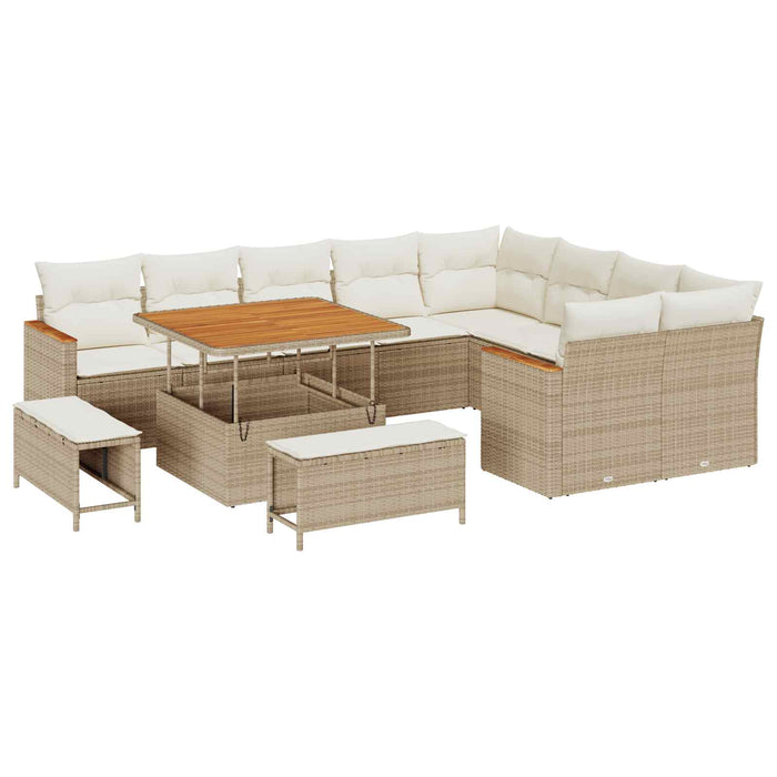 Set de canapele pentru grădină 12 pcs Bej poliratan - WALTI WALTI