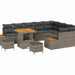 Set de canapele pentru grădină cu pernă 12 pcs Gri Rattan poli - WALTI WALTI