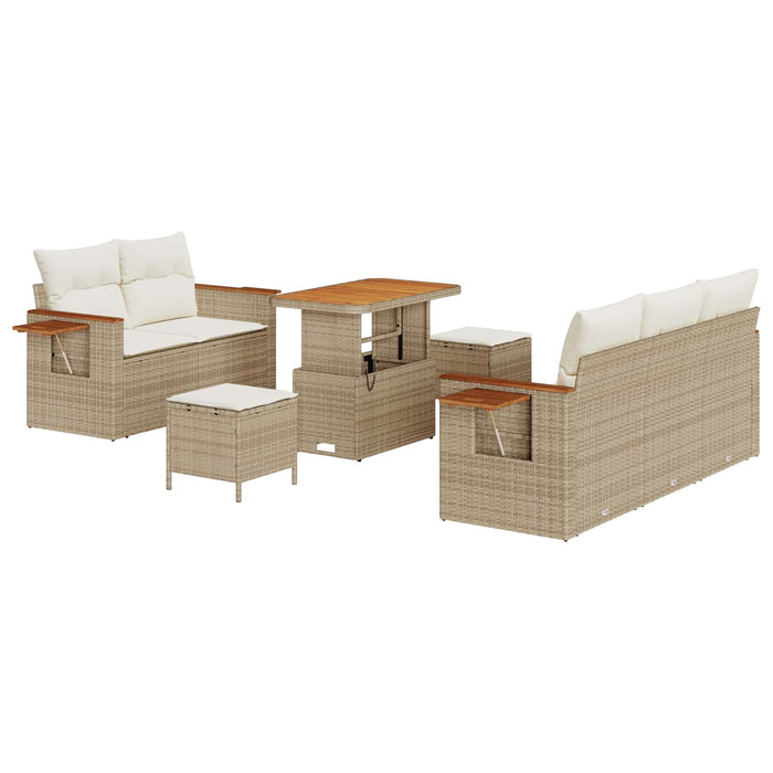 Set de canapele pentru grădină 8 pcs Bej poliratan WALTI