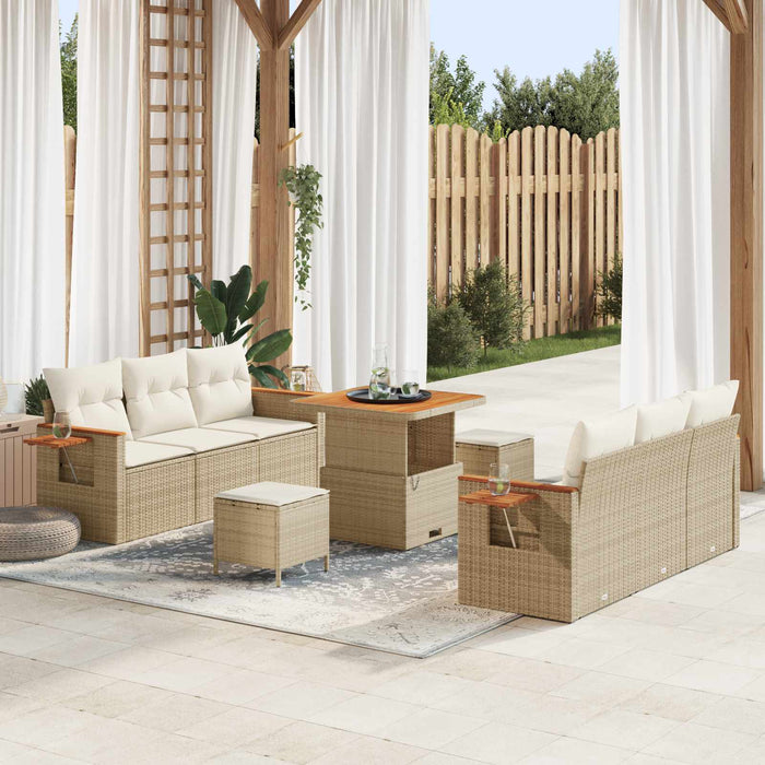 Set de canapele pentru grădină 9 pcs Bej poliratan - WALTI WALTI