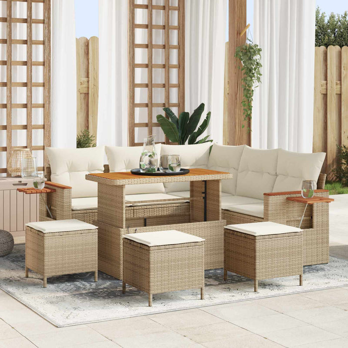 Set de canapele pentru grădină 9 pcs Bej poliratan - WALTI WALTI