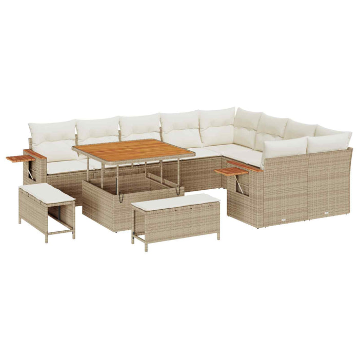 Set de canapele pentru grădină 12 pcs Bej poliratan - WALTI WALTI