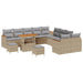 Set de canapele pentru grădină cu pernă 13 pcs Bej Rattan poli - WALTI WALTI