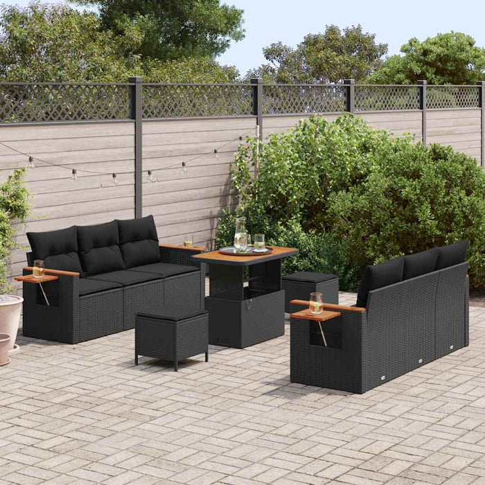 Set de canapele pentru grădină 9 pcs Negru 90 x 55 x 71 cm - WALTI WALTI