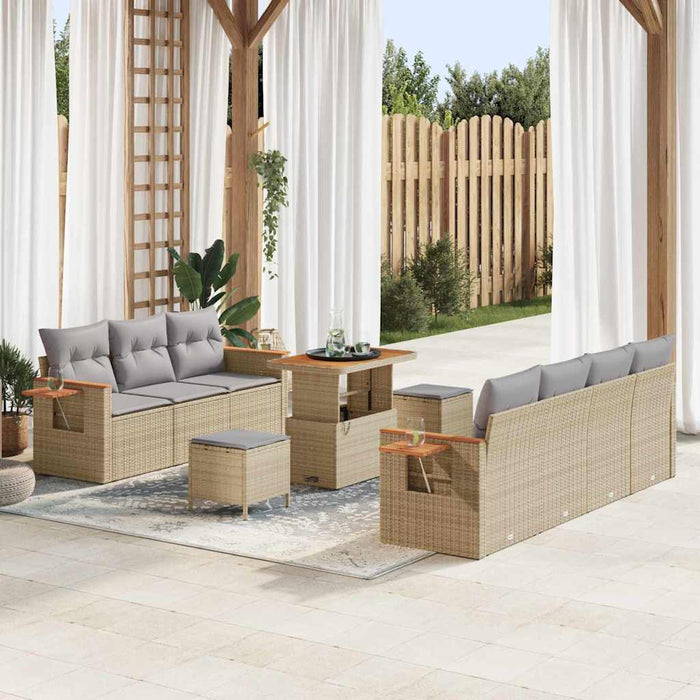 Set de canapele pentru grădină 10 pcs Beige și gri deschis - WALTI WALTI
