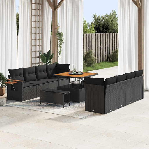 Set de canapele pentru grădină 11 pcs Negru 100 x 100 x 71 cm - WALTI WALTI