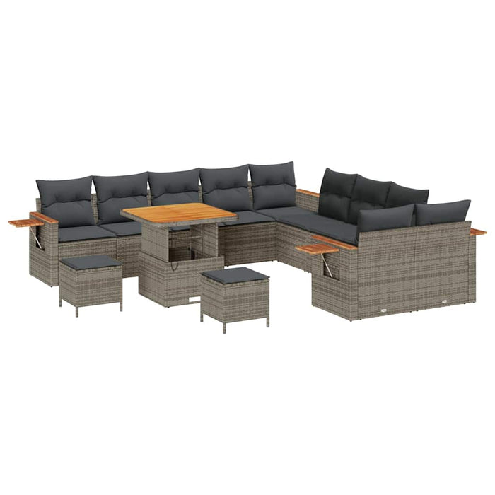 Set de canapele pentru grădină cu pernă 13 pcs Gri - WALTI WALTI