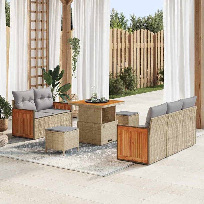 Set de canapele pentru grădină 8 pcs Beige și gri deschis - WALTI WALTI