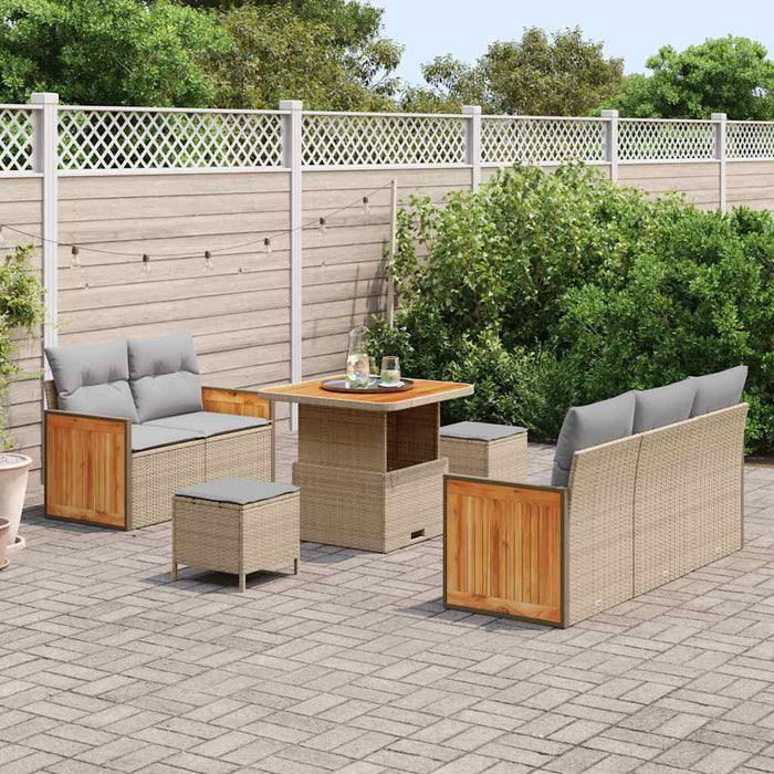 Set de canapele pentru grădină 8 pcs Beige și gri deschis - WALTI WALTI