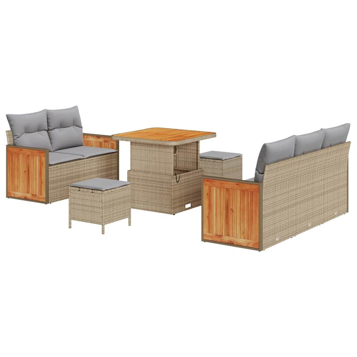 Set de canapele pentru grădină 8 pcs Beige și gri deschis - WALTI WALTI
