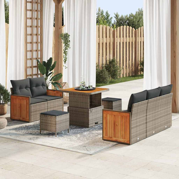 Set de canapele pentru grădină cu pernă Manual 8 pcs Gri - WALTI WALTI