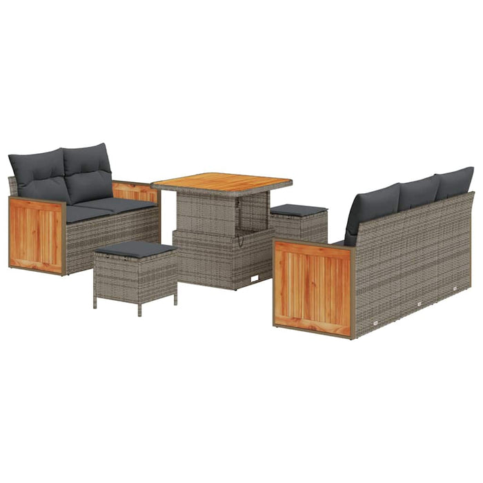 Set de canapele pentru grădină cu pernă Manual 8 pcs Gri - WALTI WALTI