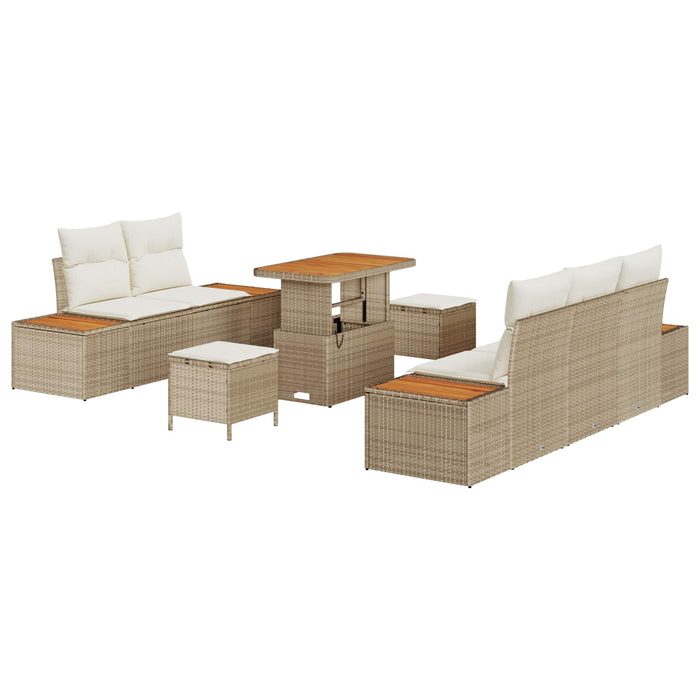 Set de canapele pentru grădină cu pernă 8 pcs Bej și crem WALTI
