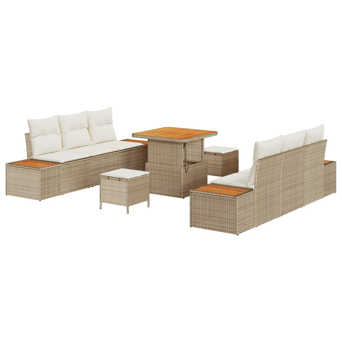 Set de canapele pentru grădină cu pernă 9 pcs Bej și crem - WALTI WALTI