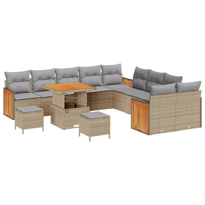 Set de canapele pentru grădină 13 pcs bej și gri deschis - WALTI WALTI