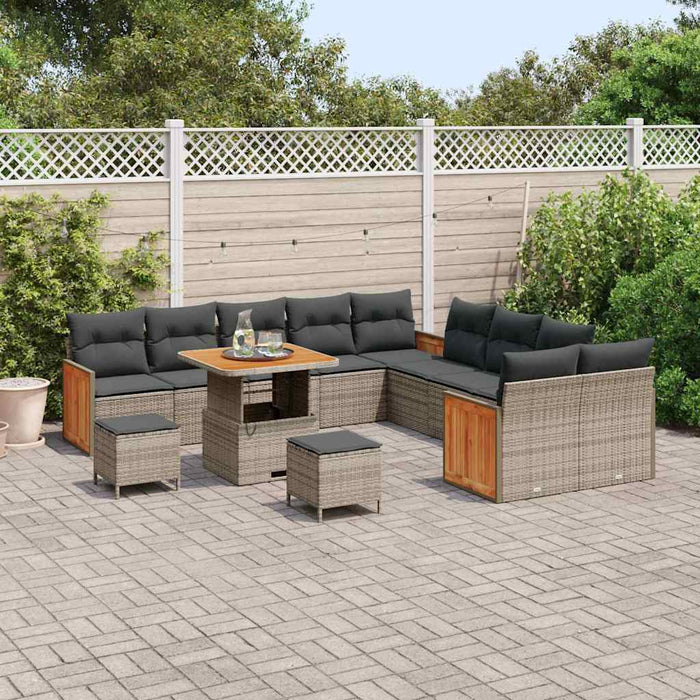 Set de canapele pentru grădină cu pernă 13 pcs Gri - WALTI WALTI