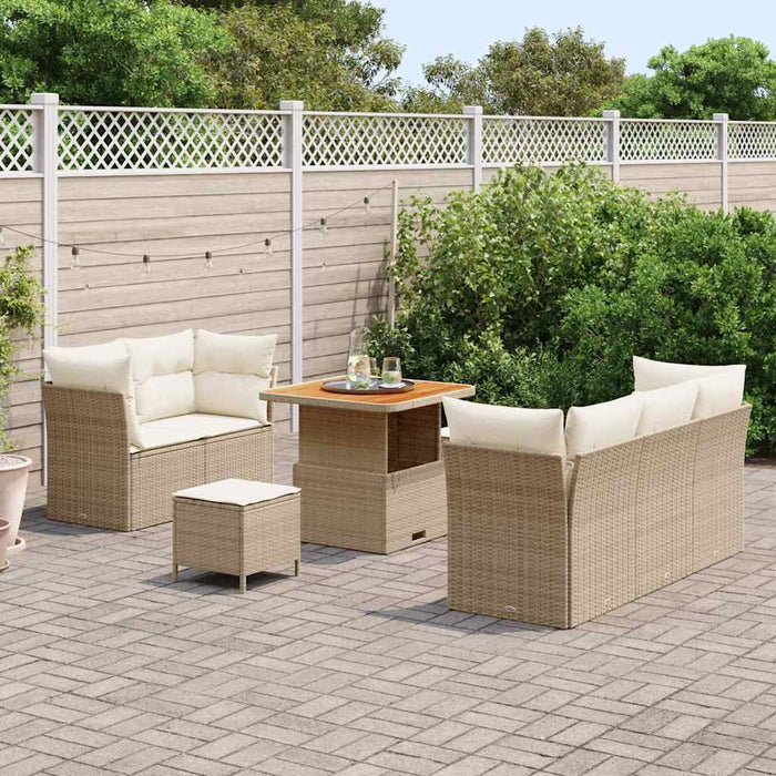 Set de canapele pentru grădină cu pernă 8 pcs bej și crem - WALTI WALTI