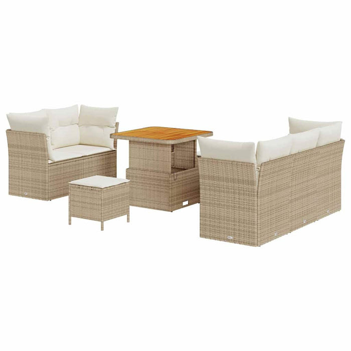 Set de canapele pentru grădină cu pernă 8 pcs bej și crem - WALTI WALTI