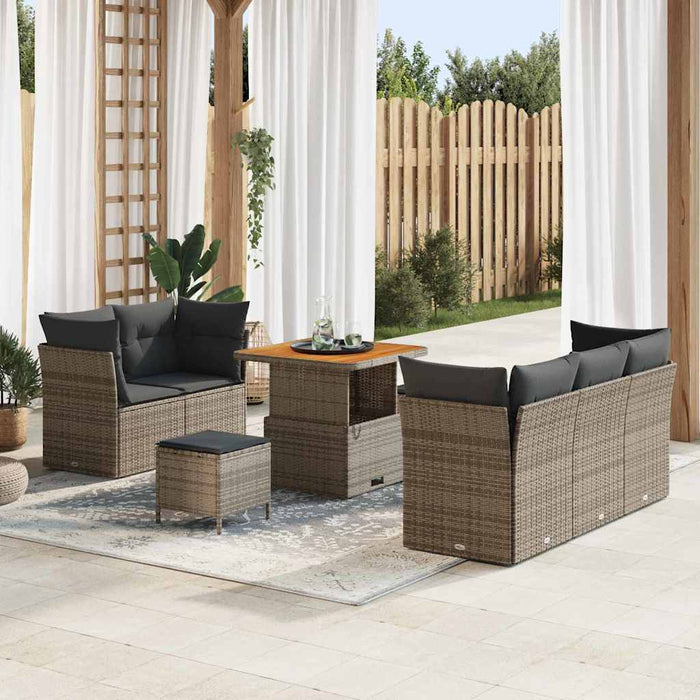 Set de canapele pentru grădină cu pernă cu depozitare 8 pcs Gri - WALTI WALTI
