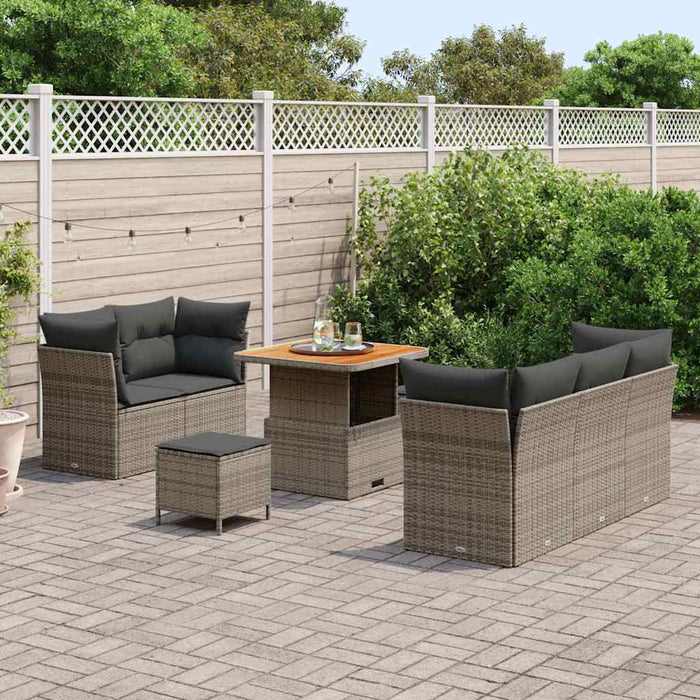Set de canapele pentru grădină cu pernă cu depozitare 8 pcs Gri - WALTI WALTI