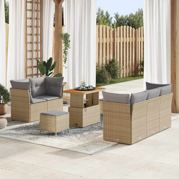 Set de canapele pentru grădină 8 pcs bej și gri deschis - WALTI WALTI