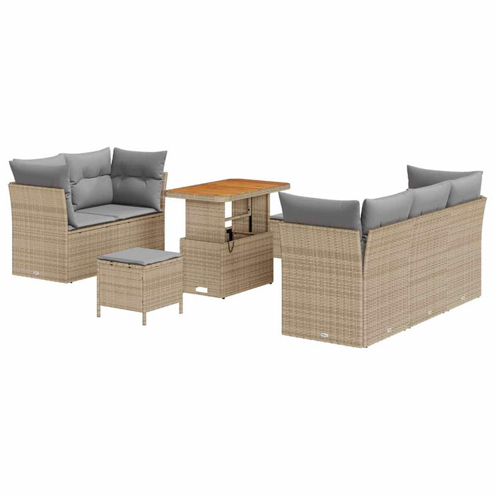 Set de canapele pentru grădină 8 pcs bej și gri deschis - WALTI WALTI