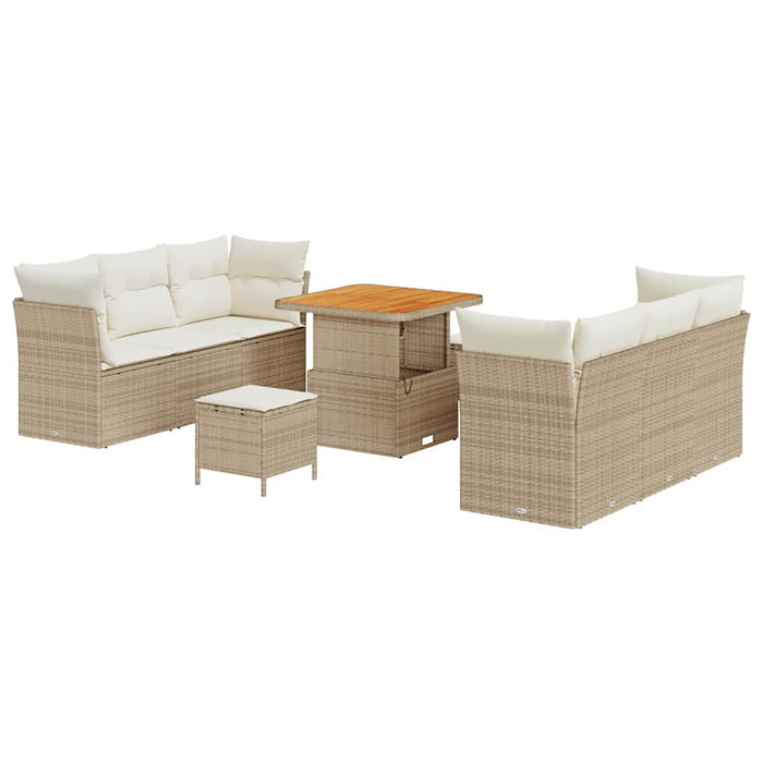 Set de canapele pentru grădină 9 pcs Bej și crem poliratan - WALTI WALTI
