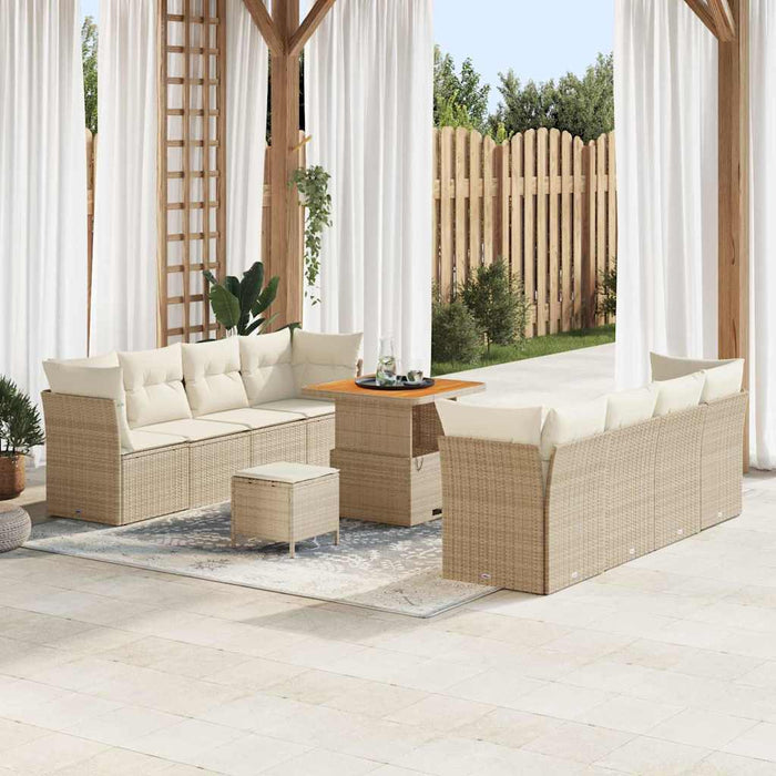 Set de canapele pentru grădină cu pernă 11 pcs bej și crem - WALTI WALTI