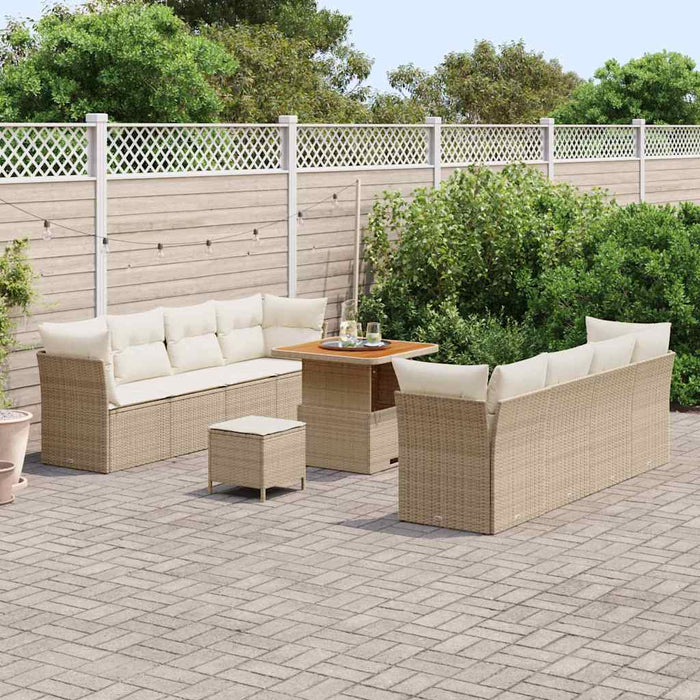 Set de canapele pentru grădină cu pernă 11 pcs bej și crem - WALTI WALTI