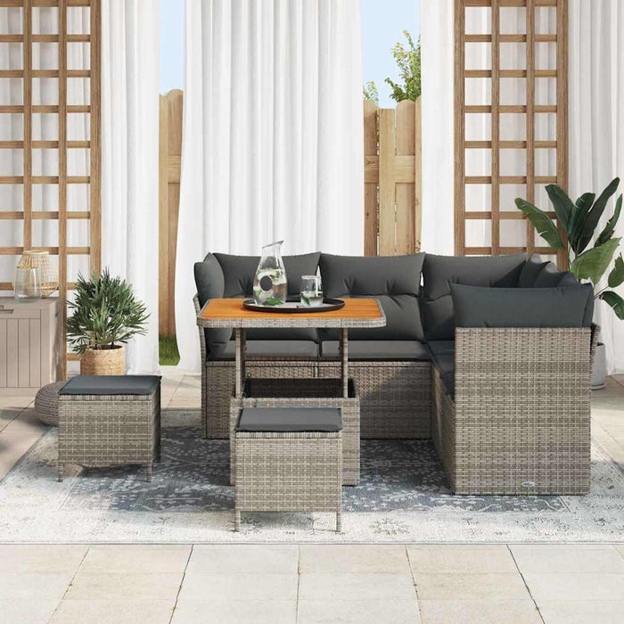 Set de canapele pentru grădină cu pernă cu depozitare 8 pcs Gri - WALTI WALTI