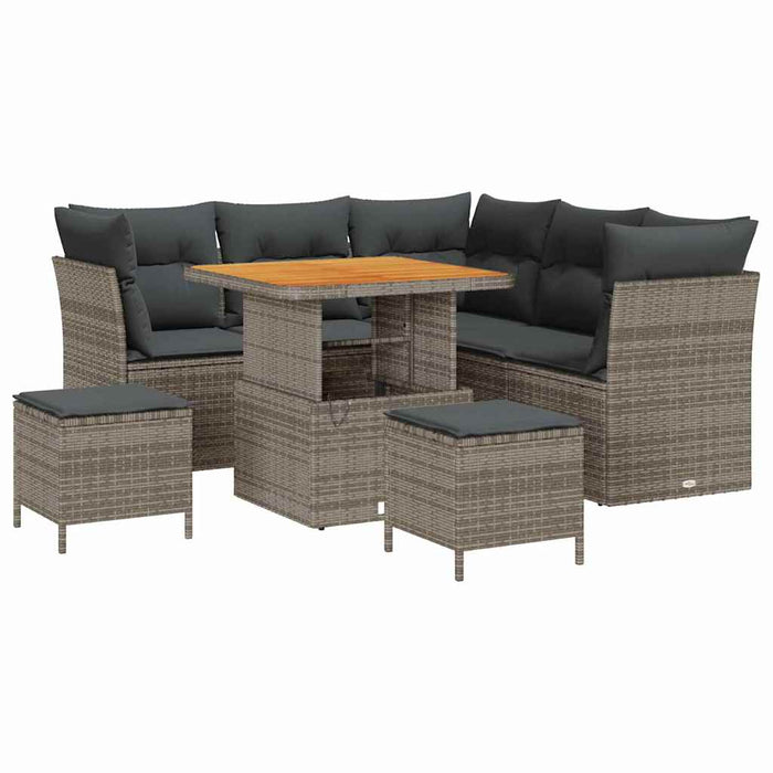 Set de canapele pentru grădină cu pernă cu depozitare 8 pcs Gri - WALTI WALTI