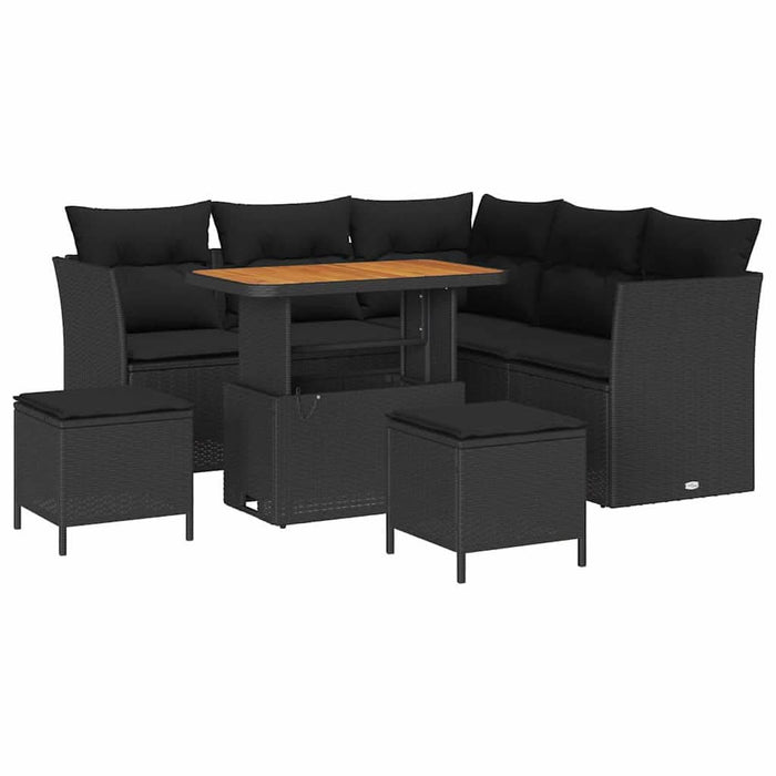 Set de canapele pentru grădină 8 pcs Negru 90 x 55 x 71 cm - WALTI WALTI