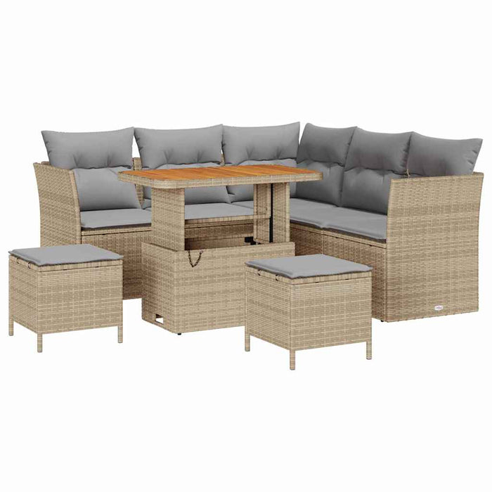 Set de canapele pentru grădină 8 pcs bej și gri deschis - WALTI WALTI