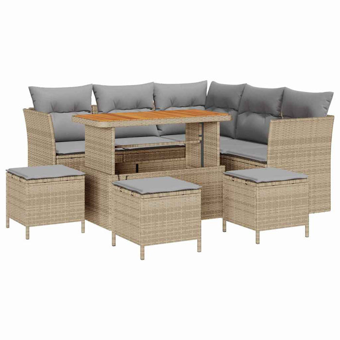 Set de canapele pentru grădină 9 pcs bej și gri deschis - WALTI WALTI