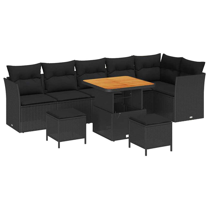 Set de canapele pentru grădină 9 pcs Negru 80 x 80 x 71 cm - WALTI WALTI