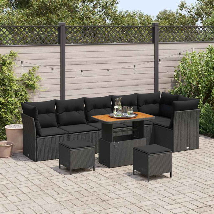 Set de canapele pentru grădină 9 pcs Negru 90 x 55 x 71 cm - WALTI WALTI