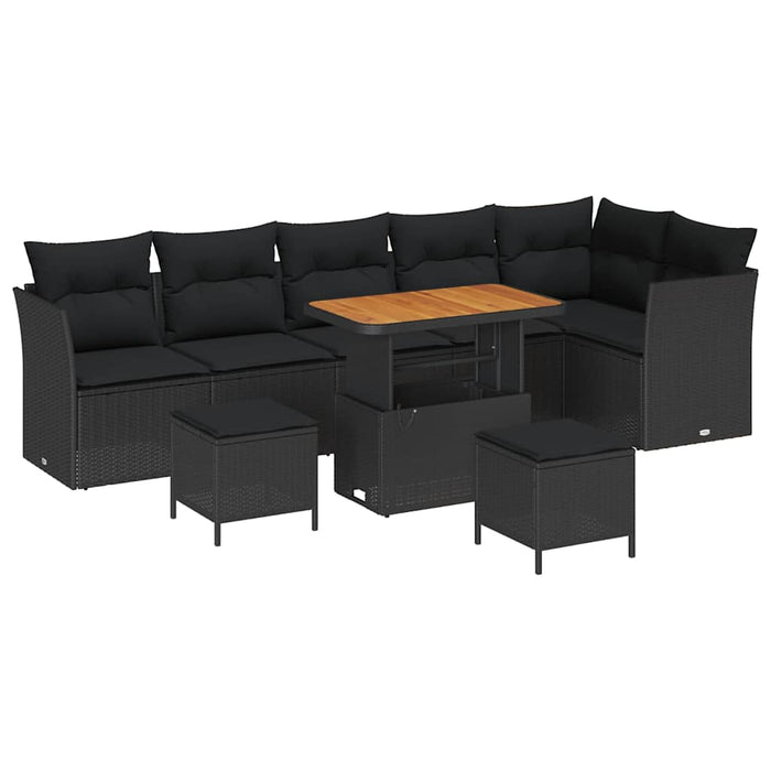 Set de canapele pentru grădină 9 pcs Negru 90 x 55 x 71 cm - WALTI WALTI