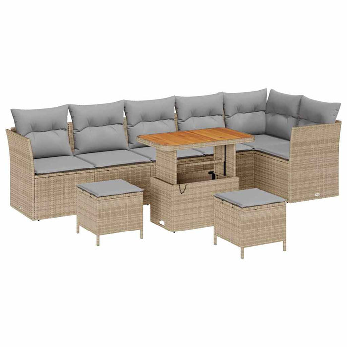 Set de canapele pentru grădină 9 pcs bej și gri deschis - WALTI WALTI