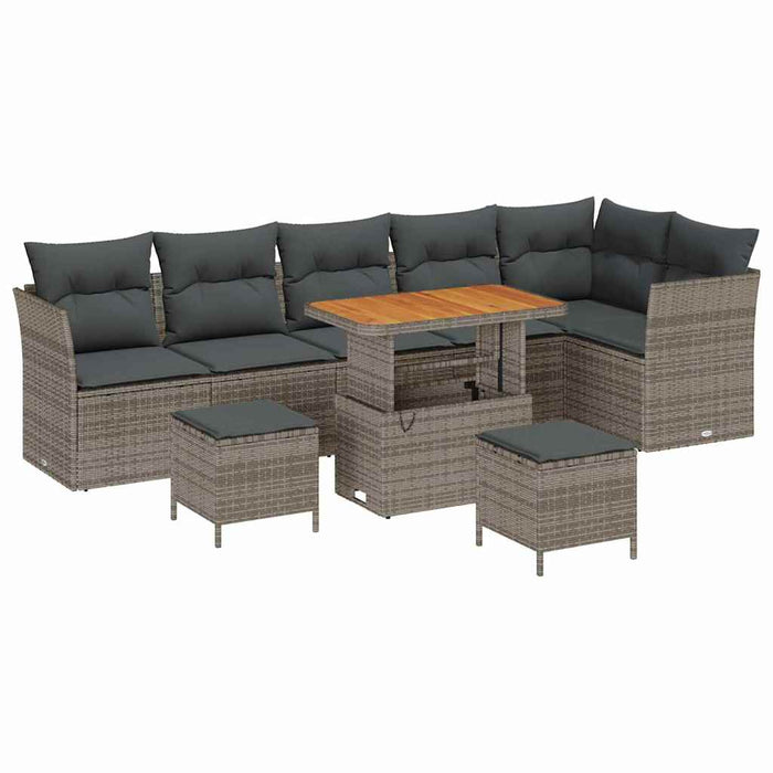 Set de canapele pentru grădină cu pernă cu depozitare 9 pcs Gri - WALTI WALTI