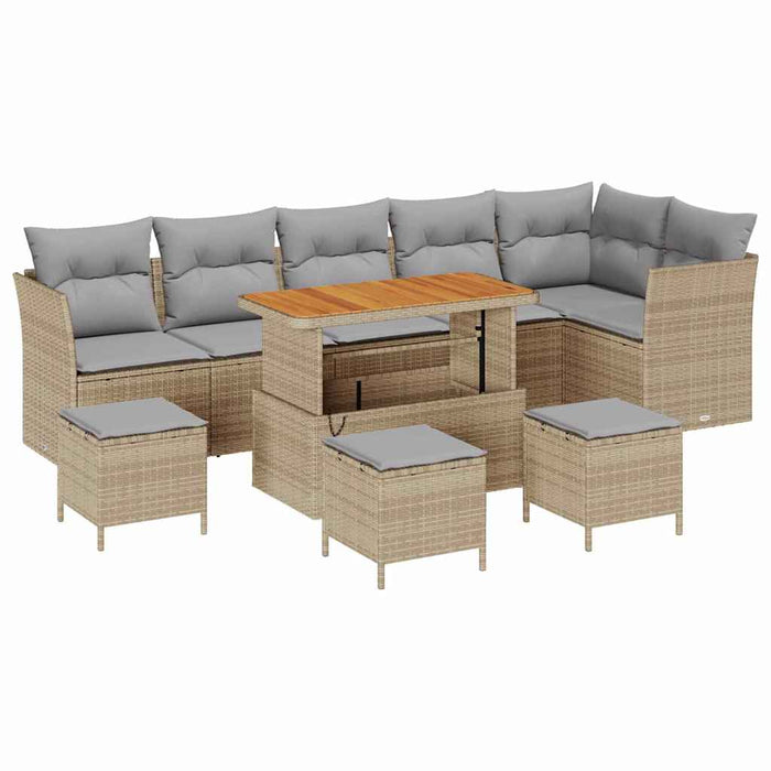 Set de canapele pentru grădină 10 pcs bej și gri deschis - WALTI WALTI