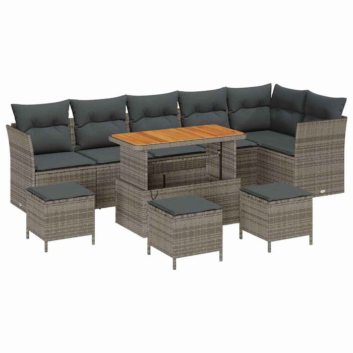 Set de canapele pentru grădină cu pernă 10 pcs Gri - WALTI WALTI