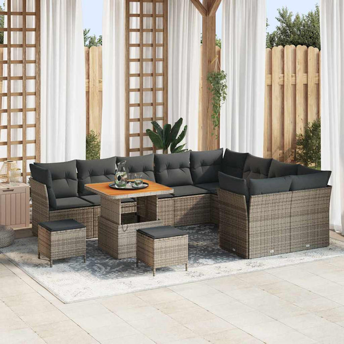Set de canapele pentru grădină cu pernă 12 pcs Gri - WALTI WALTI