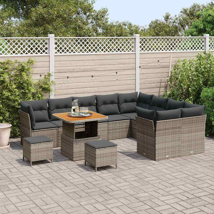 Set de canapele pentru grădină cu pernă 12 pcs Gri - WALTI WALTI