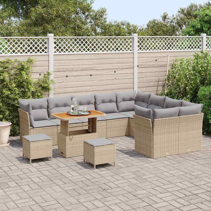 Set de canapele pentru grădină 12 pcs bej și gri deschis - WALTI WALTI