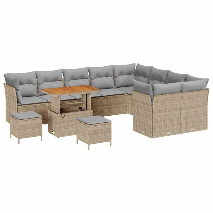 Set de canapele pentru grădină 12 pcs bej și gri deschis - WALTI WALTI