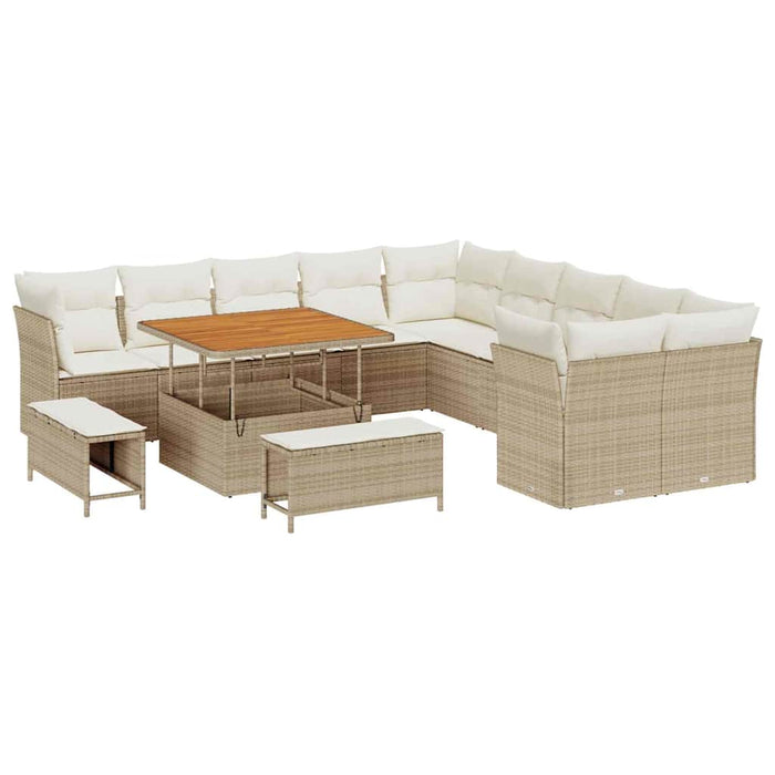Set de canapele pentru grădină 13 pcs Bej și crem poliratan - WALTI WALTI
