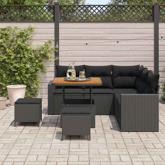 Set de canapele pentru grădină 8 pcs Negru 80 x 80 x 71 cm - WALTI WALTI