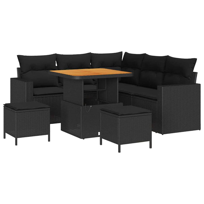 Set de canapele pentru grădină 8 pcs Negru 80 x 80 x 71 cm - WALTI WALTI