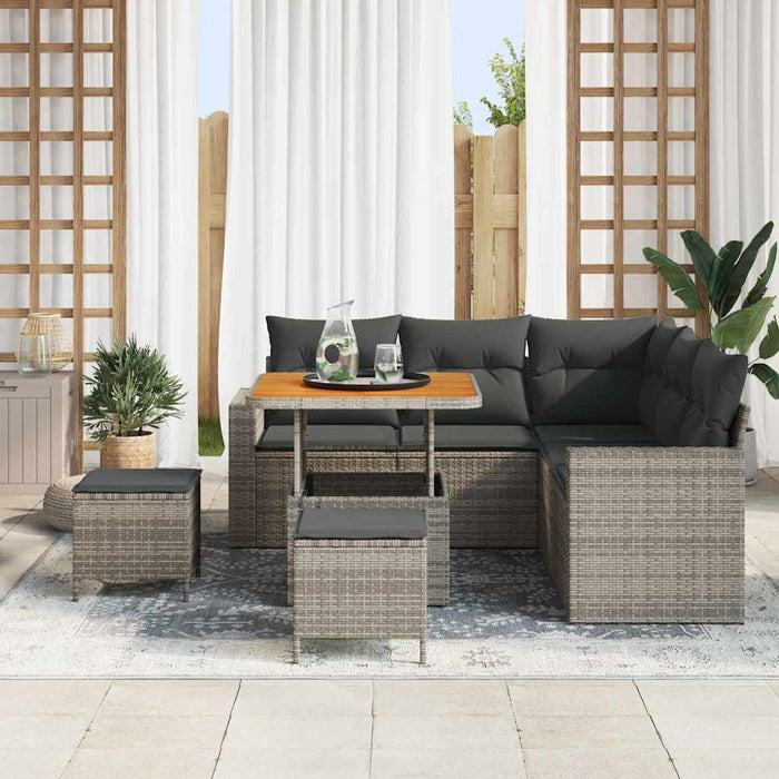 Set de canapele pentru grădină cu pernă cu depozitare 8 pcs Gri - WALTI WALTI